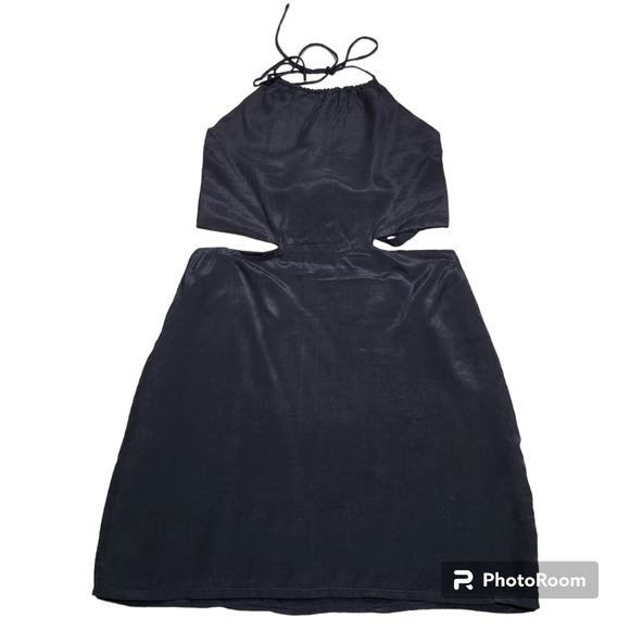 With Jean Black Gia  Style Halter Mini Dress Size M - Picture 3 of 16